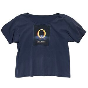 Vintage Cirque du Soleil O Bellagio Las Vegas Graphic T-Shirt Navy Raw Neck XL